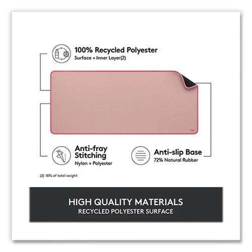 Image of Logitech® Studio Series Polyester Desk Mat, 27.5 x 11.8, Dark Rose