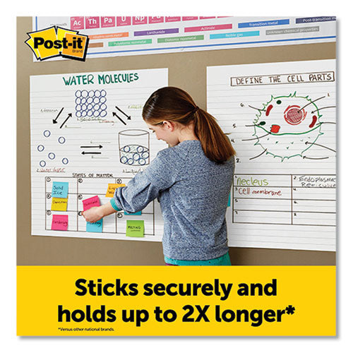 Image of Post-it® Easel Pads Super Sticky Vertical-Orientation Self-Stick Easel Pads, Wide Ruled, 25 x 30, White, 30 Sheets/Pad, 6 Pads/Pack