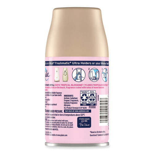Image of Glade® Automatic Air Freshener, Exotic Tropical Blossoms, 6.2 oz, 4/Carton
