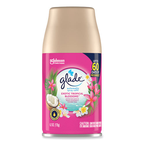 Image of Glade® Automatic Air Freshener, Exotic Tropical Blossoms, 6.2 oz, 4/Carton