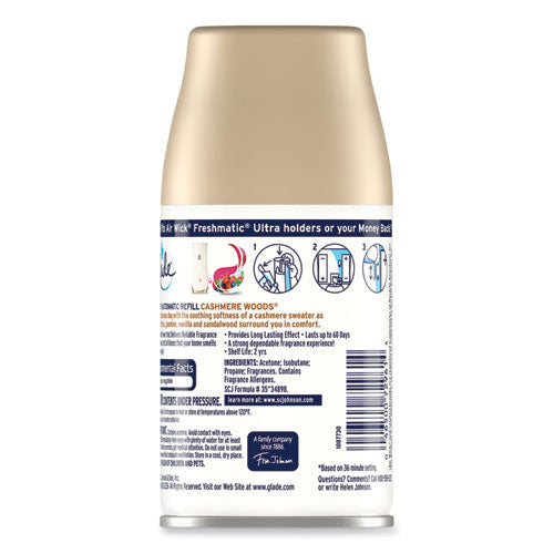 Image of Glade® Automatic Air Freshener, Cashmere Woods, 6.2 oz, 4/Carton