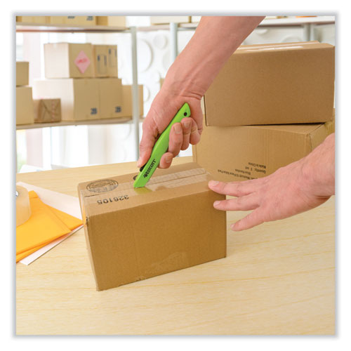 Image of Westcott® Safety Ceramic Blade Box Cutter, 0.5" Blade, 6.15" Plastic Handle, Green