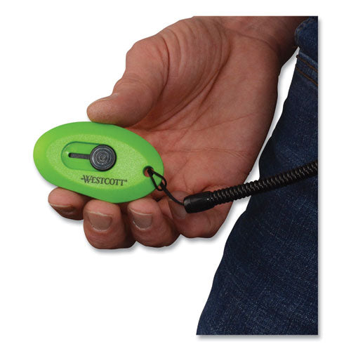 Image of Westcott® Compact Safety Ceramic Blade Box Cutter, Retractable Blade, 0.5" Blade, 2.5" Plastic Handle, Green