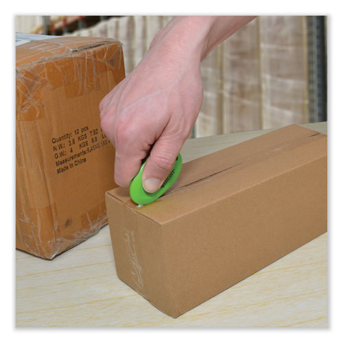Image of Westcott® Compact Safety Ceramic Blade Box Cutter, Retractable Blade, 0.5" Blade, 2.5" Plastic Handle, Green