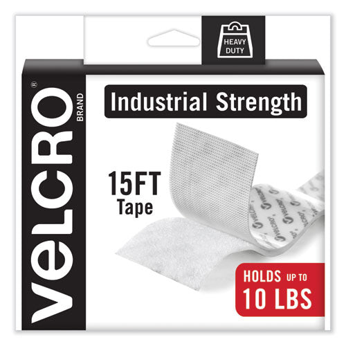 Image of VELCRO® Brand Industrial-Strength Heavy-Duty Fasteners With Dispenser Box, 2" X 15 Ft, White