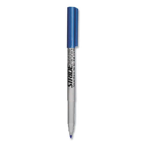 Image of Stride StrideMark Permanent Marker, Fine Bullet Tip, Blue, 12/Pack