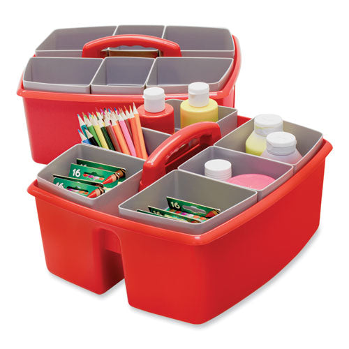 Image of Storex Large Caddy with Sorting Cups, Red, 2/Carton