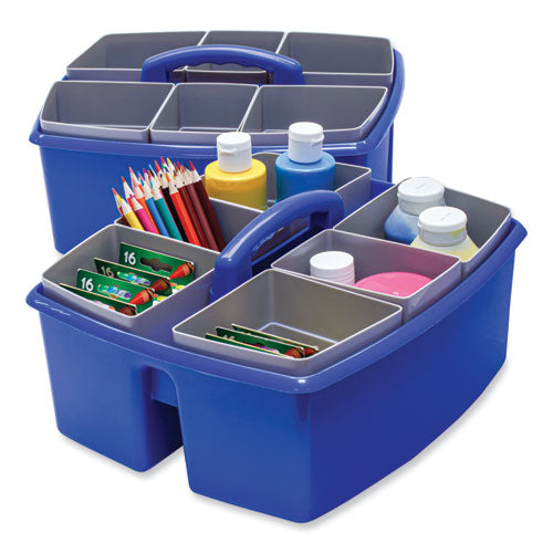 Image of Storex Large Caddy with Sorting Cups, Blue, 2/Carton