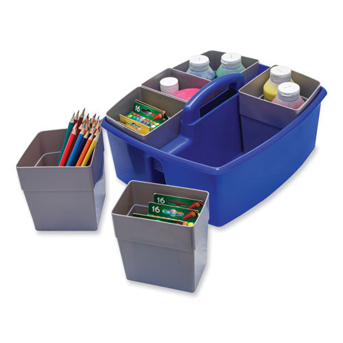 Image of Storex Large Caddy with Sorting Cups, Blue, 2/Carton