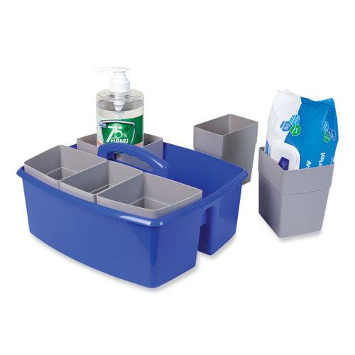 Image of Storex Large Caddy with Sorting Cups, Blue, 2/Carton