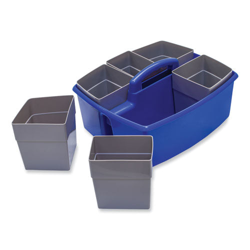 Image of Storex Large Caddy with Sorting Cups, Blue, 2/Carton