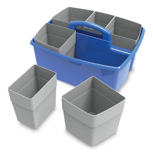 Image of Storex Large Caddy with Sorting Cups, Blue, 2/Carton