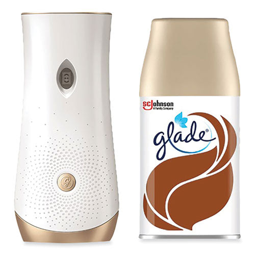 Image of Glade® Automatic Spray Starter Kit, Spray Unit and Refill, White/Gold, Cashmere Woods