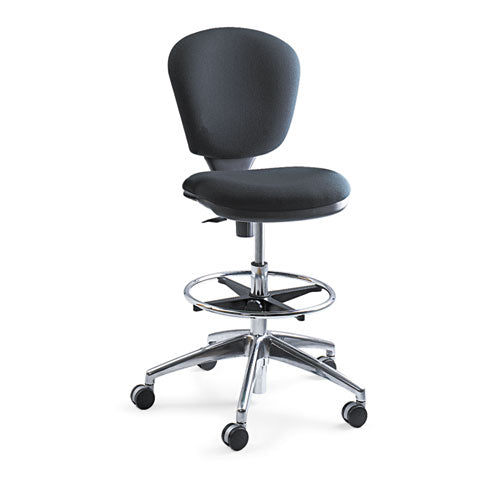 Image of Safco® Metro Collection Extended-Height Chair, Supports Up To 250 Lb, 23" To 33" Seat Height, Black Seat/back, Chrome Base