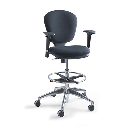 Image of Safco® Metro Collection Extended-Height Chair, Supports Up To 250 Lb, 23" To 33" Seat Height, Black Seat/back, Chrome Base