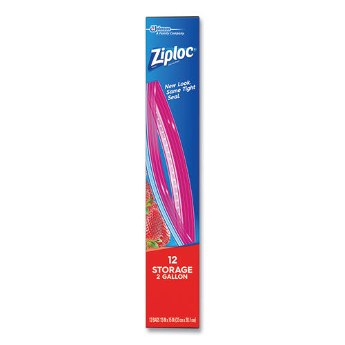 Image of Ziploc® Double Zipper Storage Bags, 2 Gallon, 13" x 15", Clear, 12/Box