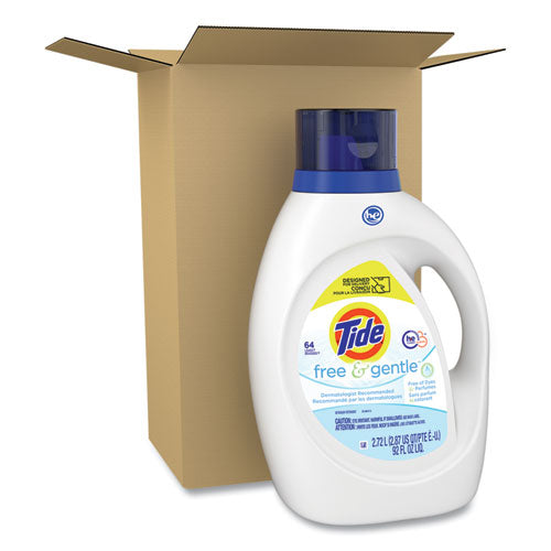 Image of Tide® Free and Gentle Liquid Laundry Detergent, HE Compatible, Unscented, 92 oz Bottle