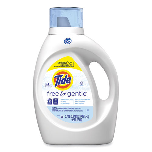 Image of Tide® Free and Gentle Liquid Laundry Detergent, HE Compatible, Unscented, 92 oz Bottle