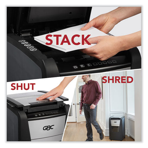 Image of GBC® AutoFeed+ 150X Micro-Cut Home Office Shredder, 150 Auto/8 Manual Sheet Capacity