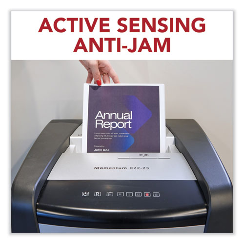 Image of GBC® Momentum X22-23 Micro-Cut P-4 Anti-Jam Shredder, 22 Manual Sheet Capacity