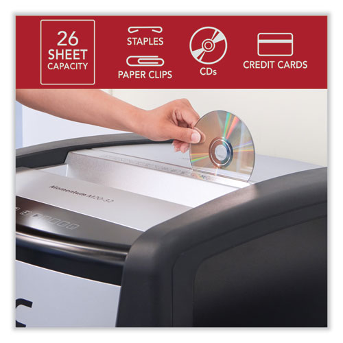 Image of GBC® Momentum X26-32 Micro-Cut P-4 Anti-Jam Shredder, 26 Manual Sheet Capacity