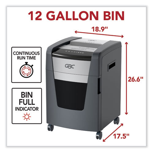 Image of GBC® Momentum X18-12 Micro-Cut P-4 Anti-Jam Shredder, 18 Manual Sheet Capacity