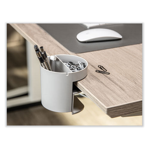 Image of deflecto® Standing Desk Small Desk Organizer, Two Sections, 3.85 x 3.85 x 3.54, Gray