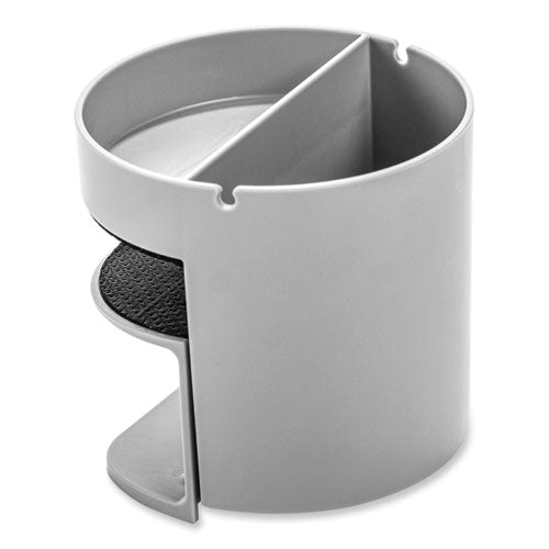 Image of deflecto® Standing Desk Small Desk Organizer, Two Sections, 3.85 x 3.85 x 3.54, Gray