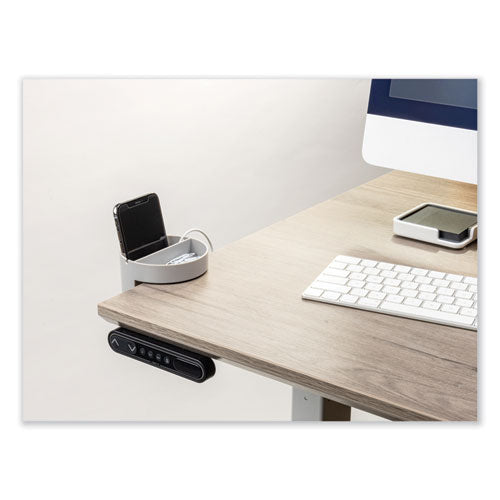 Image of deflecto® Standing Desk Small Desk Organizer, Two Sections, 3.85 x 3.85 x 3.54, Gray