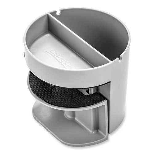 Image of deflecto® Standing Desk Small Desk Organizer, Two Sections, 3.85 x 3.85 x 3.54, Gray
