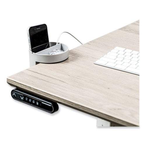 Image of deflecto® Standing Desk Small Desk Organizer, Two Sections, 3.85 x 3.85 x 3.54, Gray