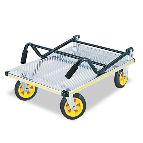 Image of Safco® Stow-Away Platform Truck, 1,000 Lb Capacity, 24 X 39 X 40, Aluminum/black