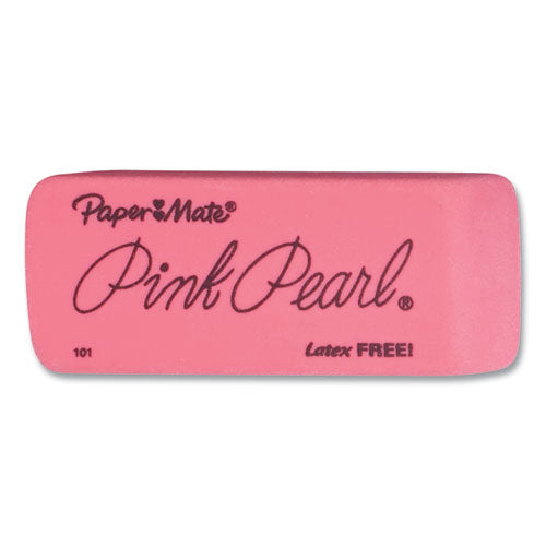 Image of Paper Mate® Pink Pearl Eraser, For Pencil Marks, Rectangular Block, Large, Pink, 3/pack