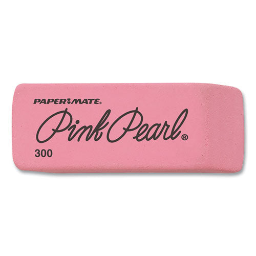 Image of Paper Mate® Pink Pearl Eraser, For Pencil Marks, Rectangular Block, Medium, Pink, 3/pack