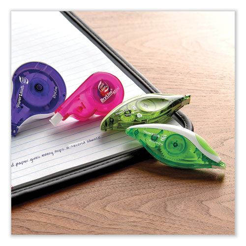Image of Paper Mate® Liquid Paper® DryLine Grip Correction Tape, Blue/Purple Applicators, 0.2" x 335", 2/Pack