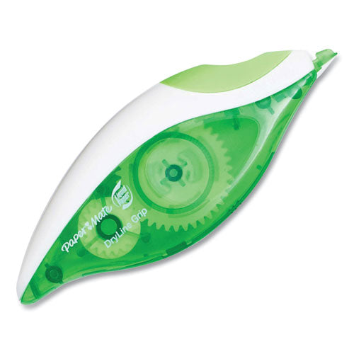 Image of Paper Mate® Liquid Paper® DryLine Grip Correction Tape, Non-Refillable, Gray/Green Applicator, 0.2" x 335"