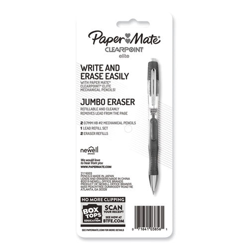 Image of Paper Mate® Clearpoint Elite Mechanical Pencils, 0.7 Mm, Hb (#2), Black Lead, Blue And Green Barrels, 2/pack