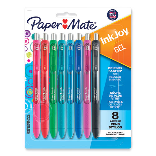 Image of Paper Mate® Inkjoy Gel Pen, Retractable, Fine 0.5 Mm, Assorted Ink And Barrel Colors, 8/pack