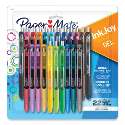 Image of Paper Mate® Inkjoy Gel Pen, Retractable, Medium 0.7 Mm, Assorted Ink And Barrel Colors, 22/pack