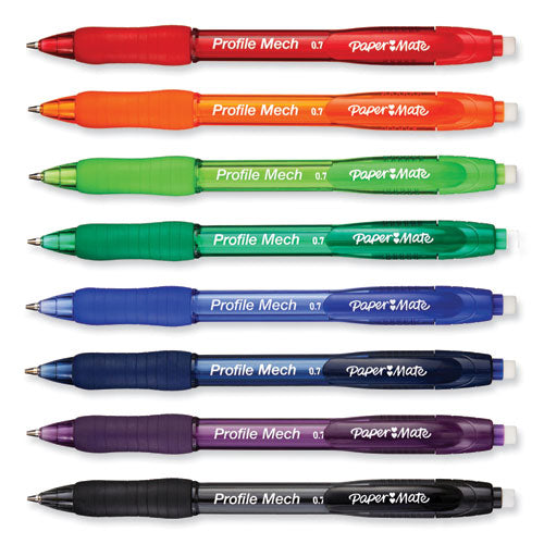 Image of Paper Mate® Profile Mechanical Pencils, 0.7 Mm, Hb (#2), Black Lead, Assorted Barrel Colors, 8/pack