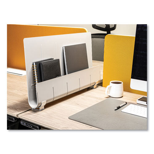 Image of deflecto® Oasis Privacy Panel, 24 x 2.7 x 16.36, Gray