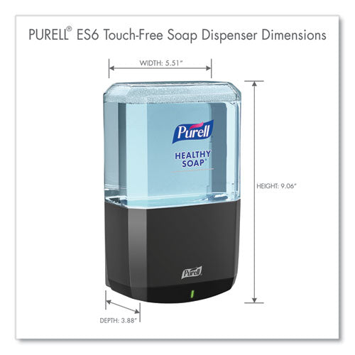 Image of PURELL® Es6 Soap Touch-Free Dispenser, 1,200 Ml, 5.25 X 8.8 X 12.13, Graphite