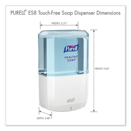 Image of PURELL® Es8 Soap Touch-Free Dispenser, 1,200 Ml, 5.25 X 8.8 X 12.13, White