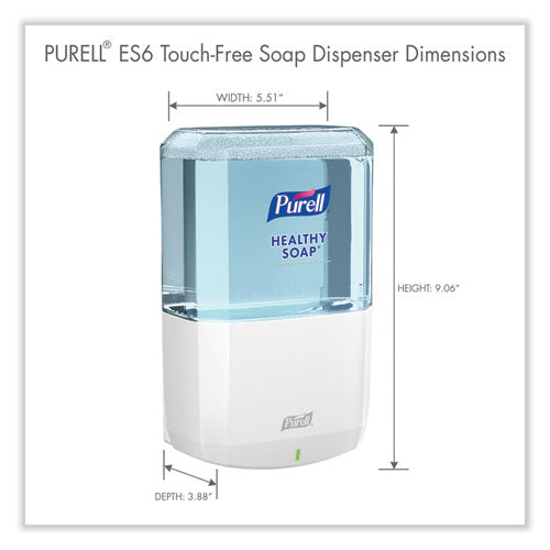 Image of PURELL® Es6 Soap Touch-Free Dispenser, 1,200 Ml, 5.25 X 8.8 X 12.13, White