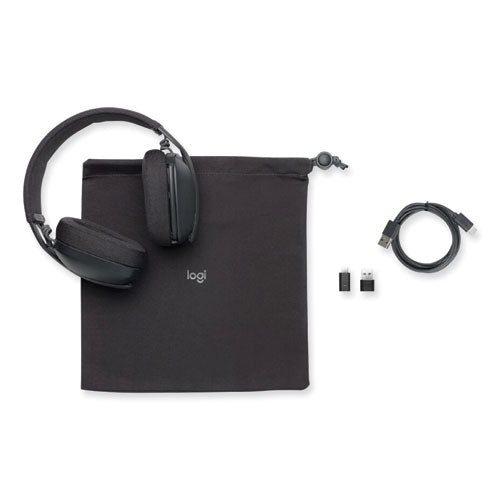 Image of Logitech® Zone Vibe Wireless Binaural Over The Head Headset, Graphite