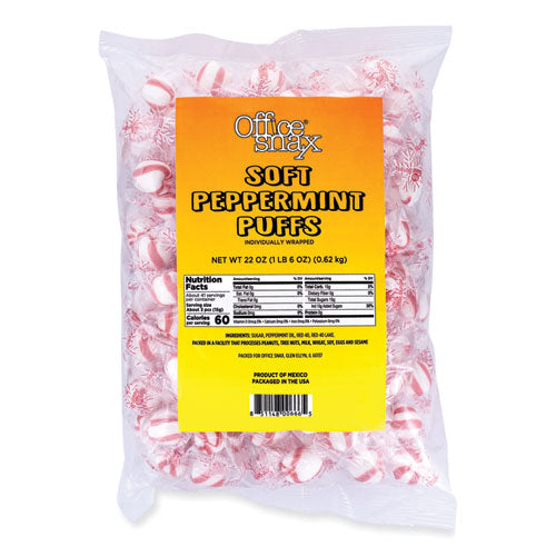 Image of Office Snax® Candy Assortments, Soft Peppermint Puffs, 22 oz Bag