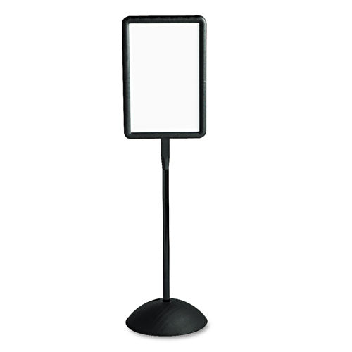 Image of Safco® WriteWay Two-Sided Dry Erase Standing Message Sign, White 14.25" x 22.5" Rectangle Surface, Black Frame, 14.25" x 22.5" x 65"