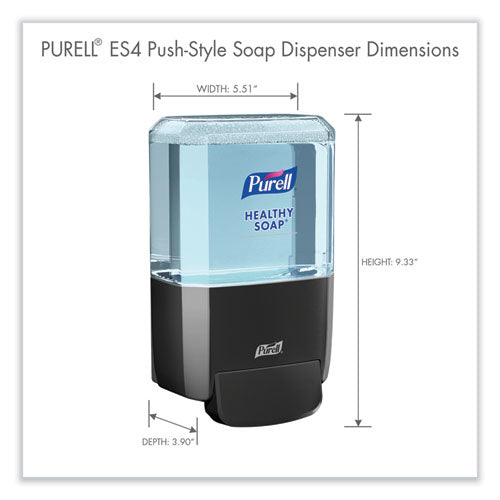 Image of PURELL® Es4 Soap Push-Style Dispenser, 1,200 Ml, 4.88 X 8.8 X 11.38, Graphite
