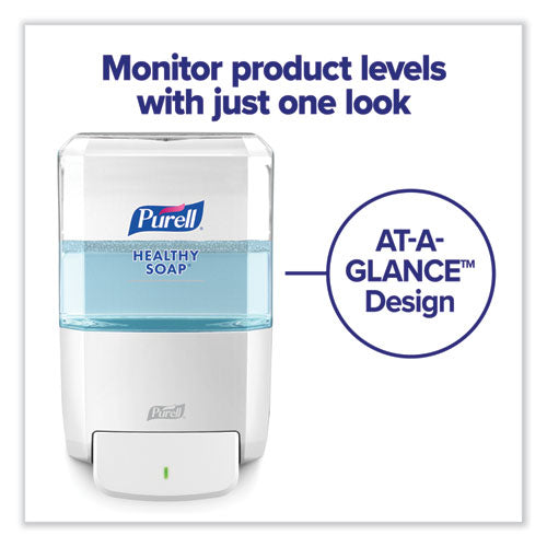 Image of PURELL® Es4 Soap Push-Style Dispenser, 1,200 Ml, 4.88 X 8.8 X 11.38, White