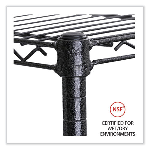 Image of Alera® 5-Shelf Wire Shelving Kit With Casters And Shelf Liners, 36w X 18d X 72h, Black Anthracite
